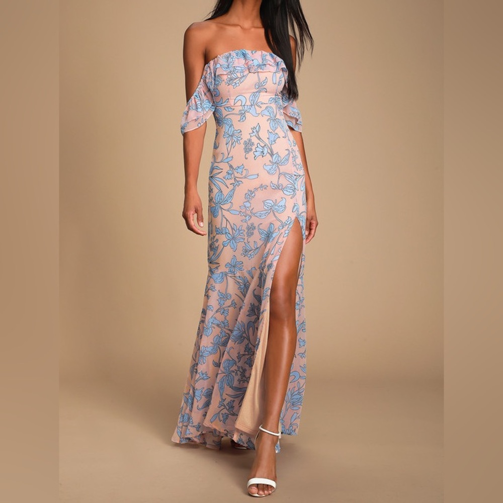 Lulus Off Shoulder Floral Maxi Dress